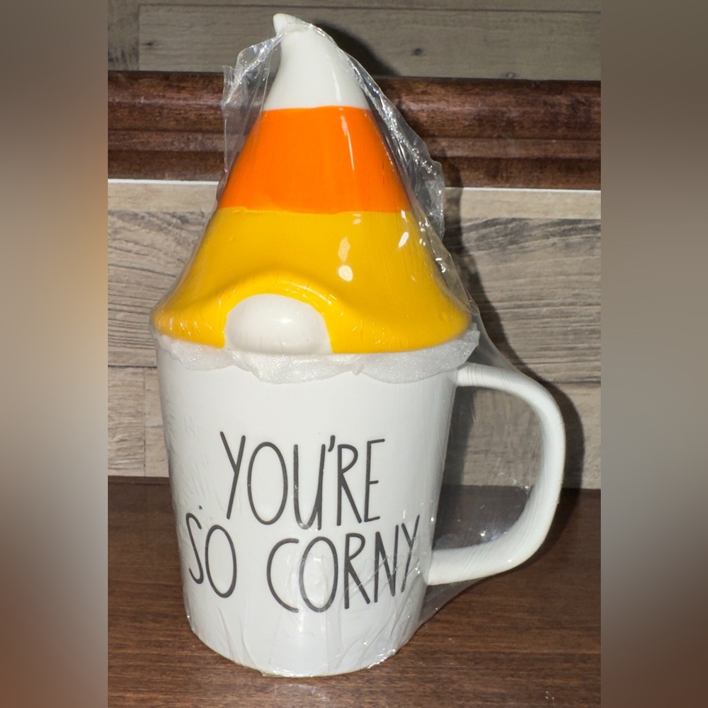 Cute 🥰 Halloween Gnome Mug With Decorative Lid “YOU’RE SO CORNY” W/Lid 20 Oz.